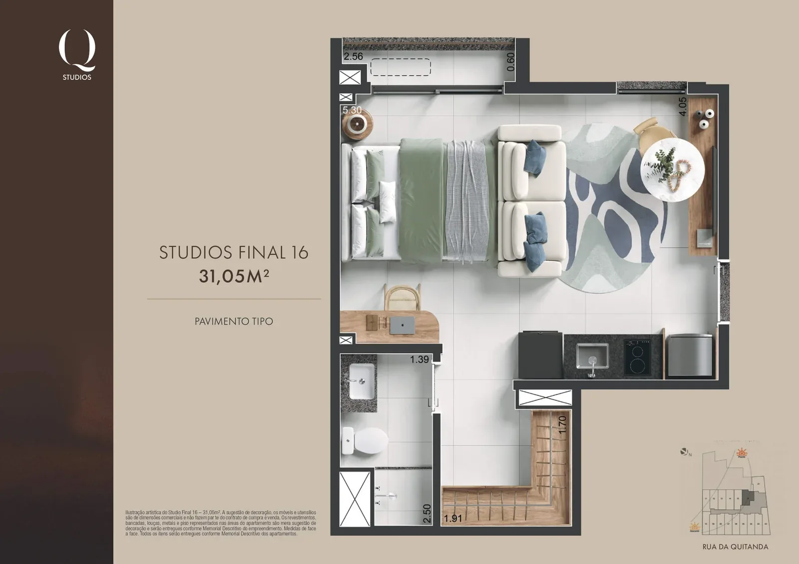 Planta 7: Q Studios Rua da Quitanda, 23, studio de alto padrão no Centro, Rio de Janeiro