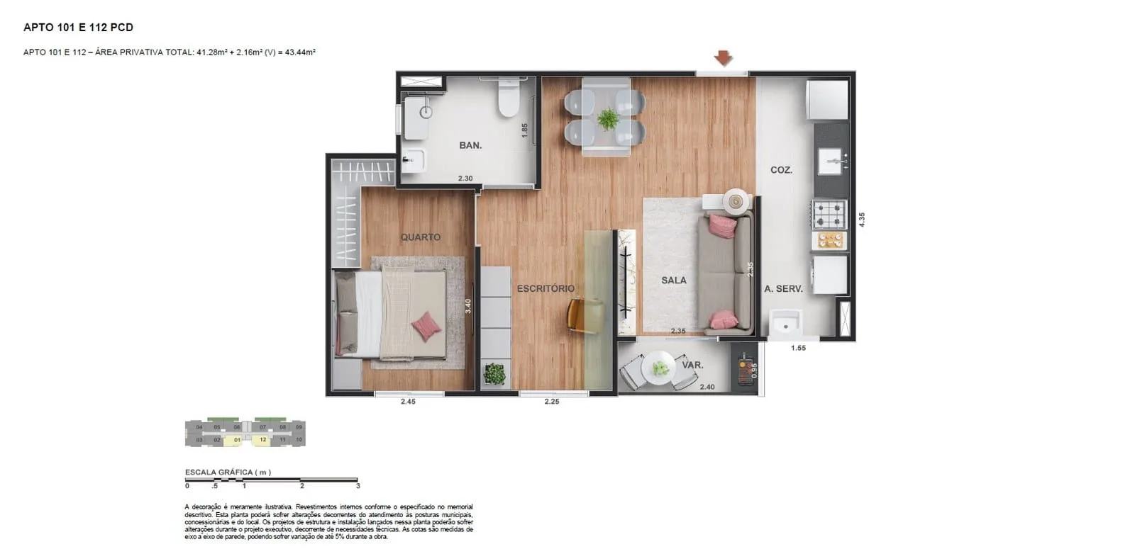 Planta 1: Vitale View Clube Residencial, apartamento de alto padrão em Outro, Rio de Janeiro