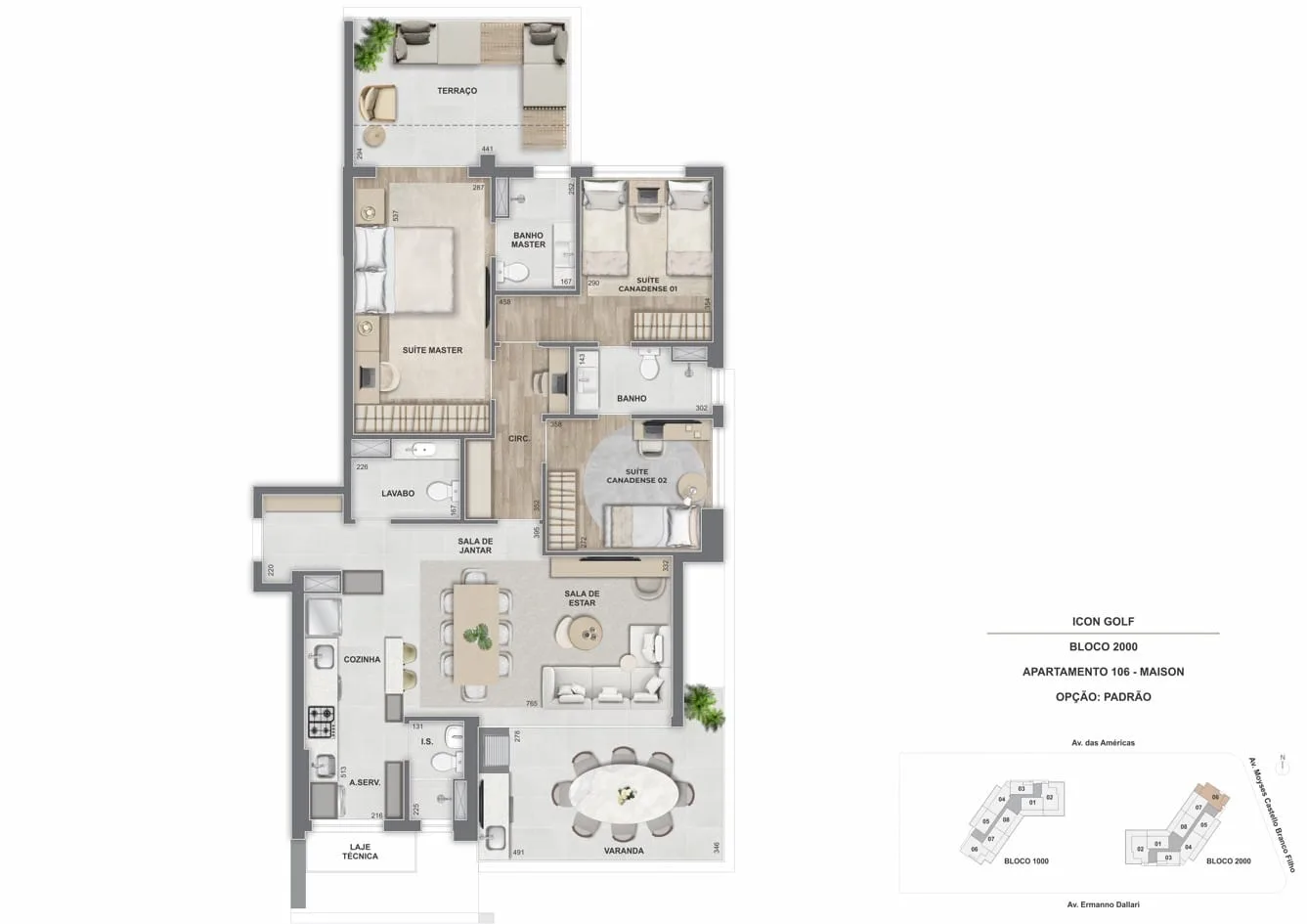 Planta 18: Icon Golf Residence, apartamento de alto padrão na Barra da Tijuca, Rio de Janeiro