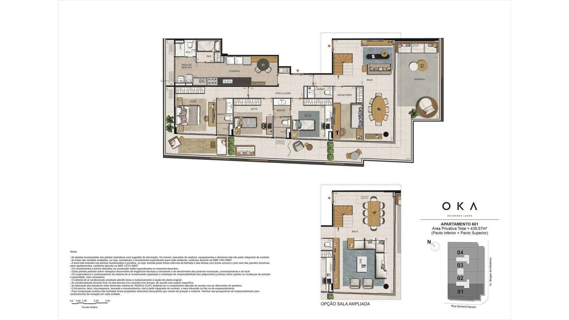 Planta 7: Oka Residence Lagoa, apartamento de alto padrão na Lagoa, Rio de Janeiro