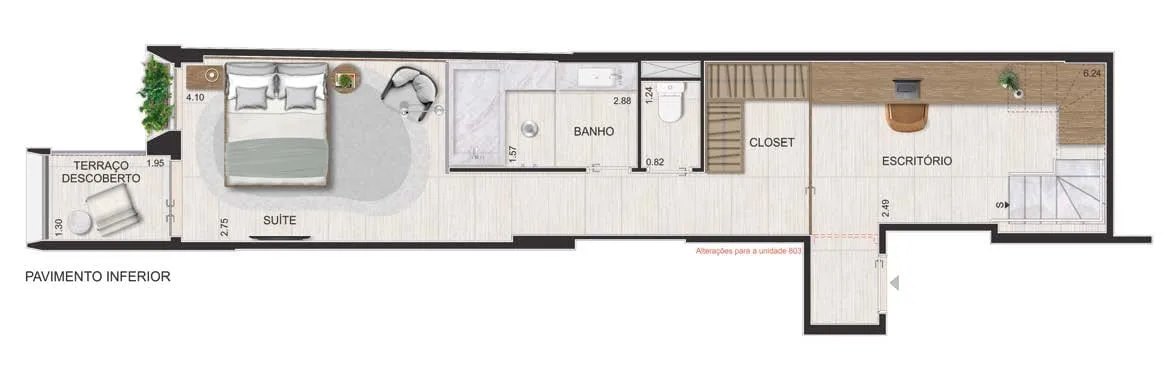 Planta 6: Riô Signature, studio de alto padrão em Ipanema, Rio de Janeiro