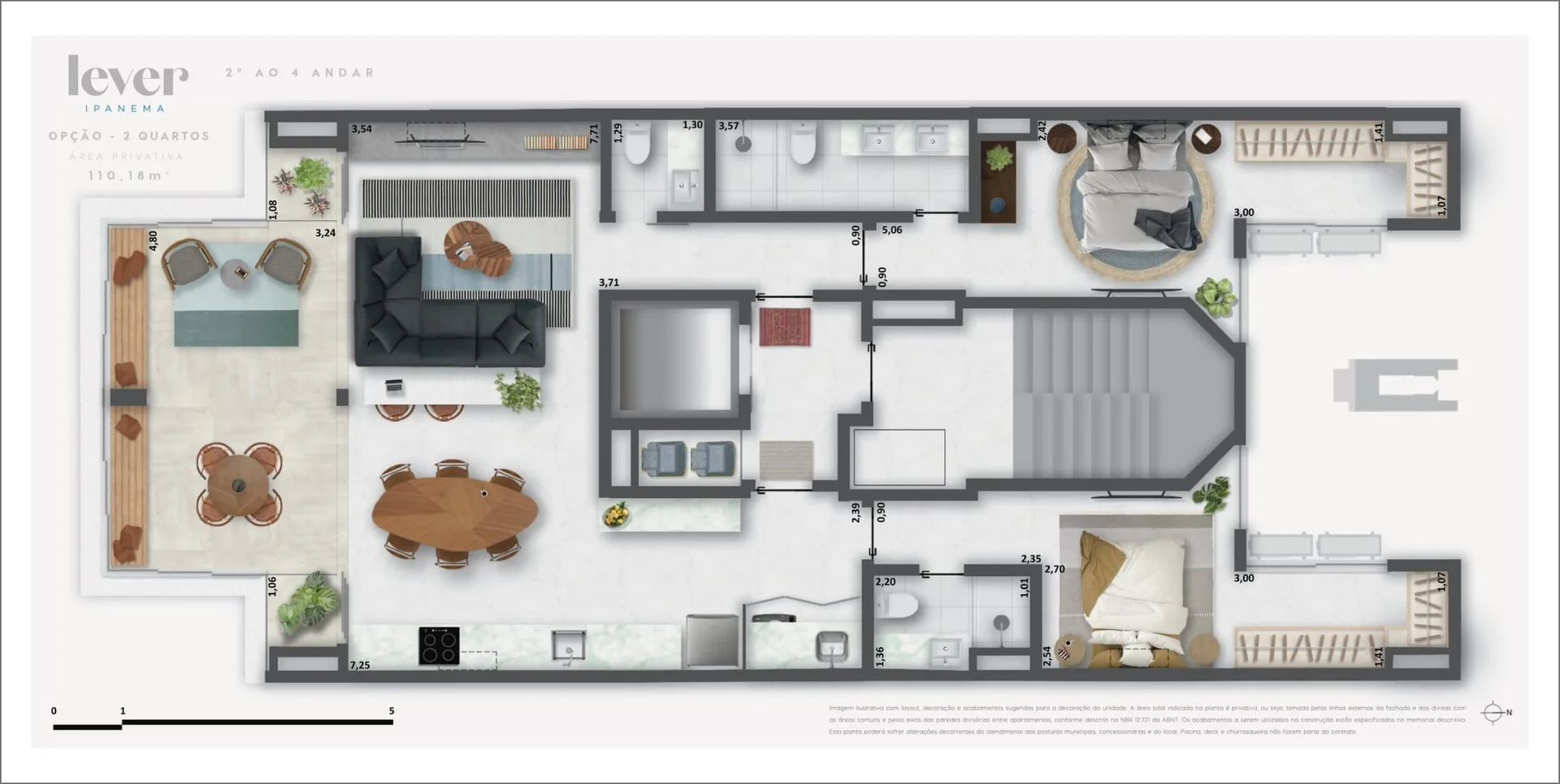 Planta 12: Lever Ipanema, apartamento de alto padrão em Ipanema, Rio de Janeiro