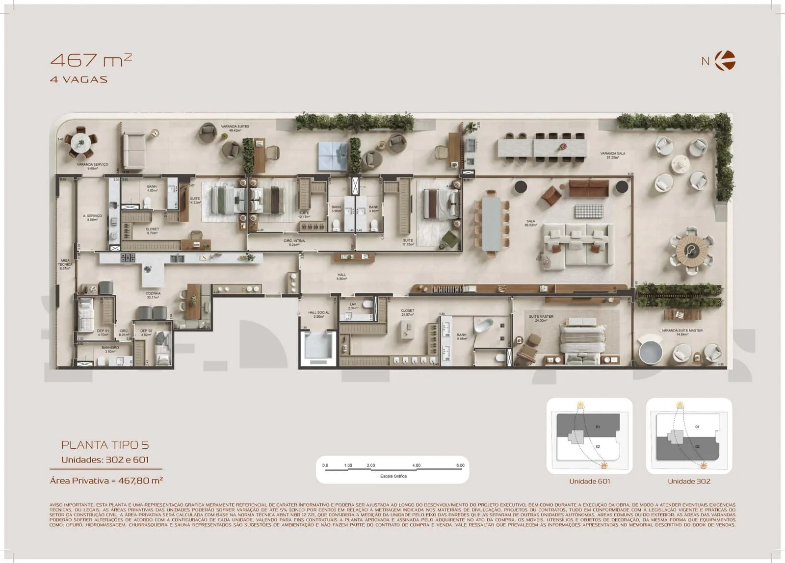 Planta 8: Atto Pininfarina Barra, apartamento de alto padrão na Barra da Tijuca, Rio de Janeiro