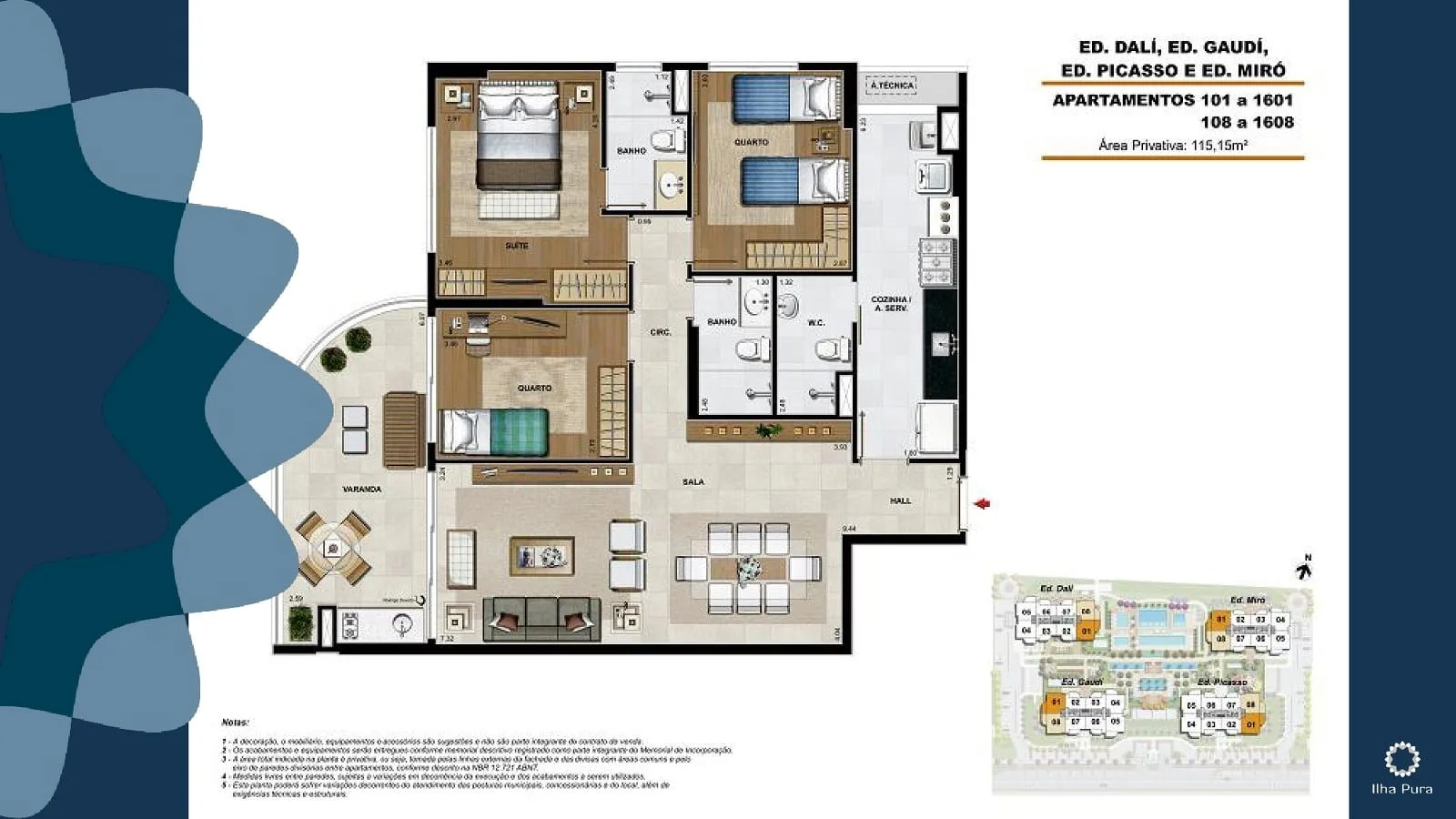 Planta 2: Viure Ilha Pura, apartamento de alto padrão na Barra da Tijuca, Rio de Janeiro