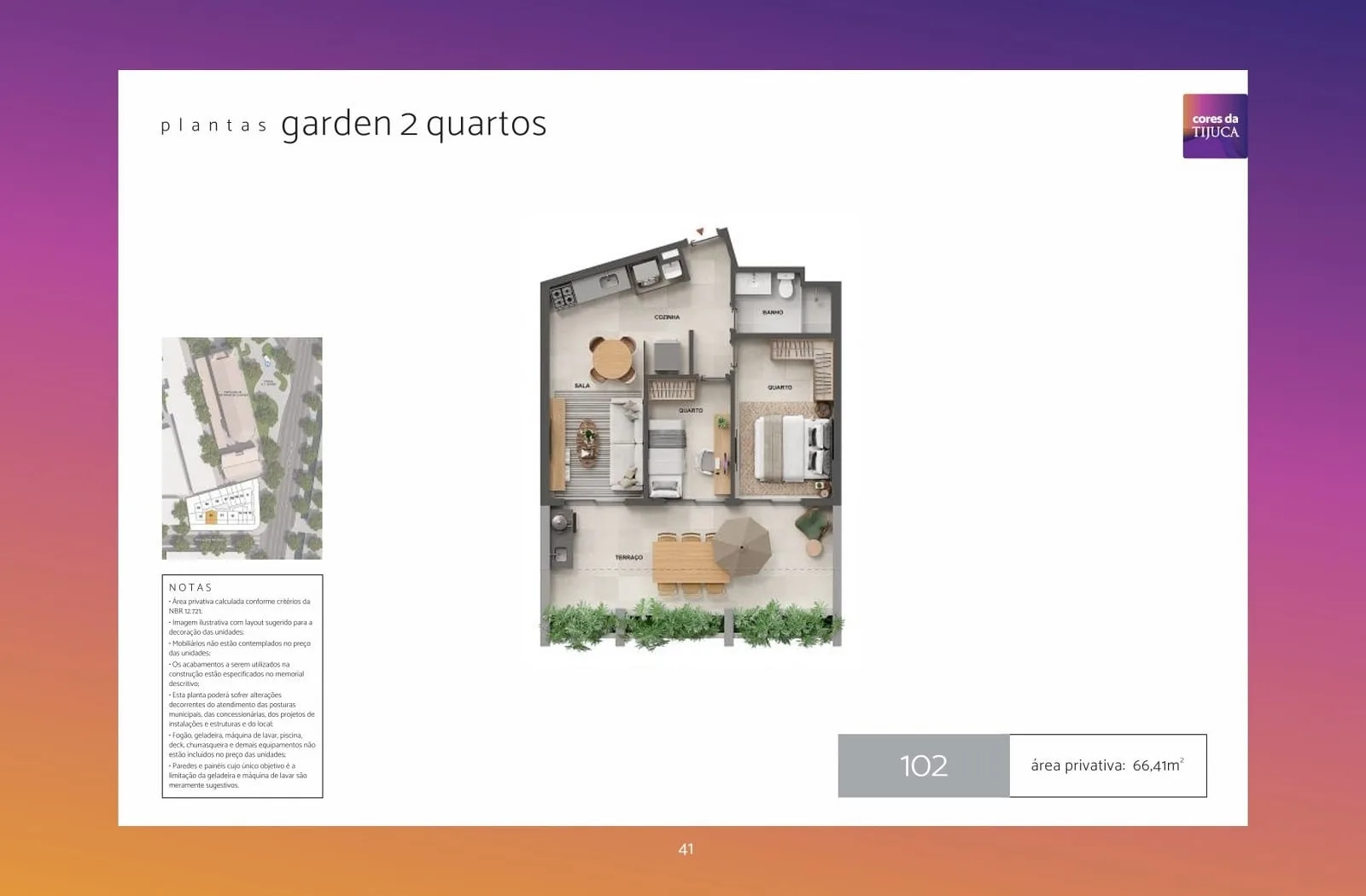 Planta 9: Cores da Tijuca, studio de alto padrão na Tijuca, Rio de Janeiro