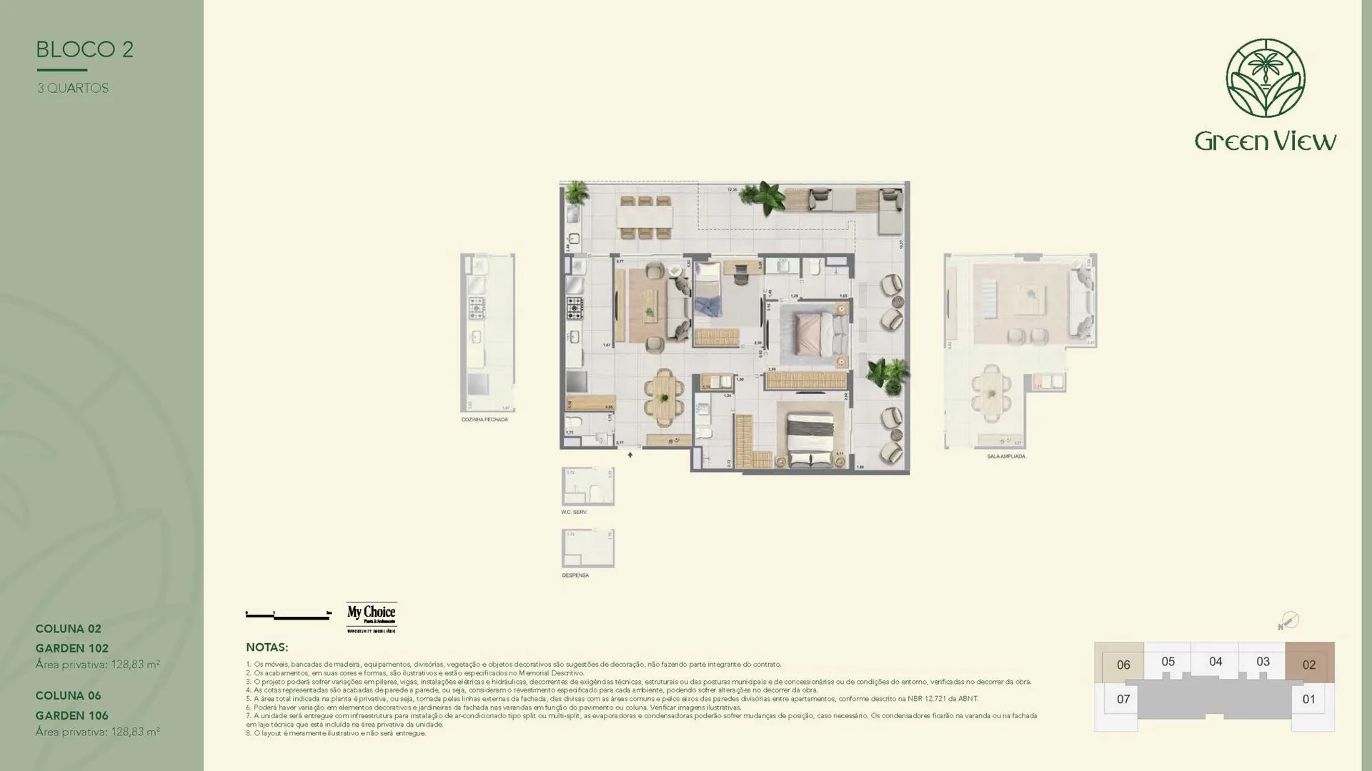 Planta 8: Green Park Barra, apartamento de alto padrão na Barra da Tijuca, Rio de Janeiro