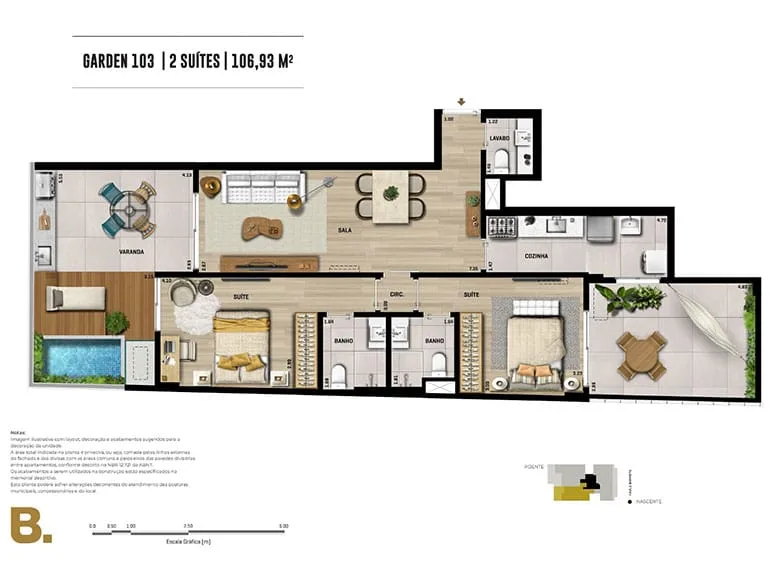 Planta 8: PB 50 Botafogo, apartamento de alto padrão em Botafogo, Rio de Janeiro