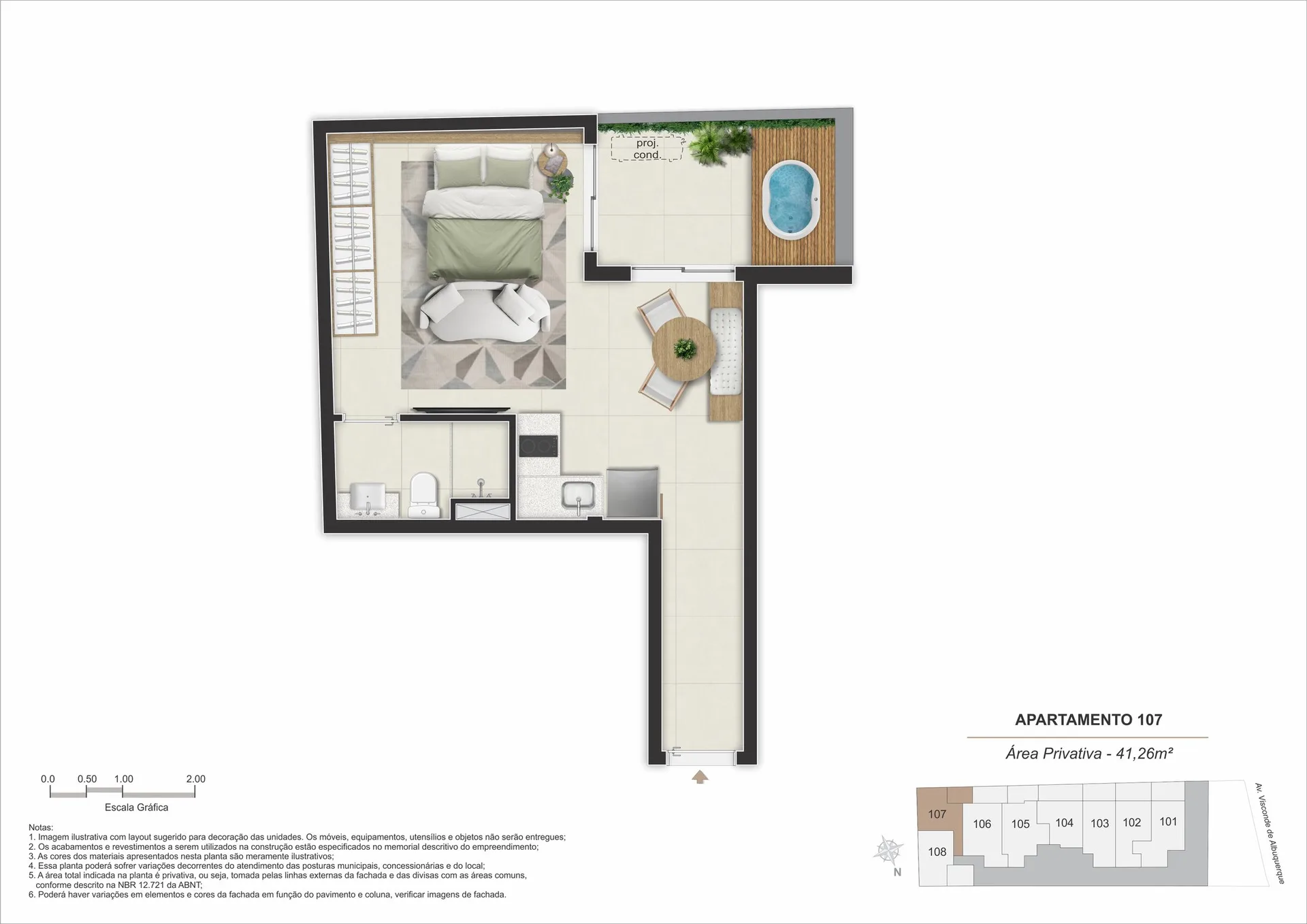 Planta 7: Stay 360 Leblon, apartamento de alto padrão no Leblon, Rio de Janeiro