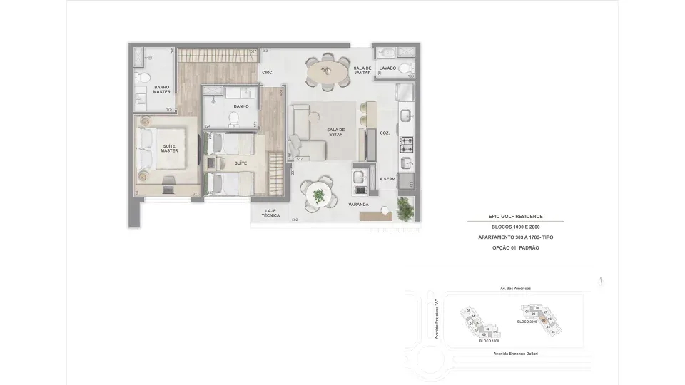 Planta 18: Epic Golf Residence, apartamento de alto padrão na Barra da Tijuca, Rio de Janeiro