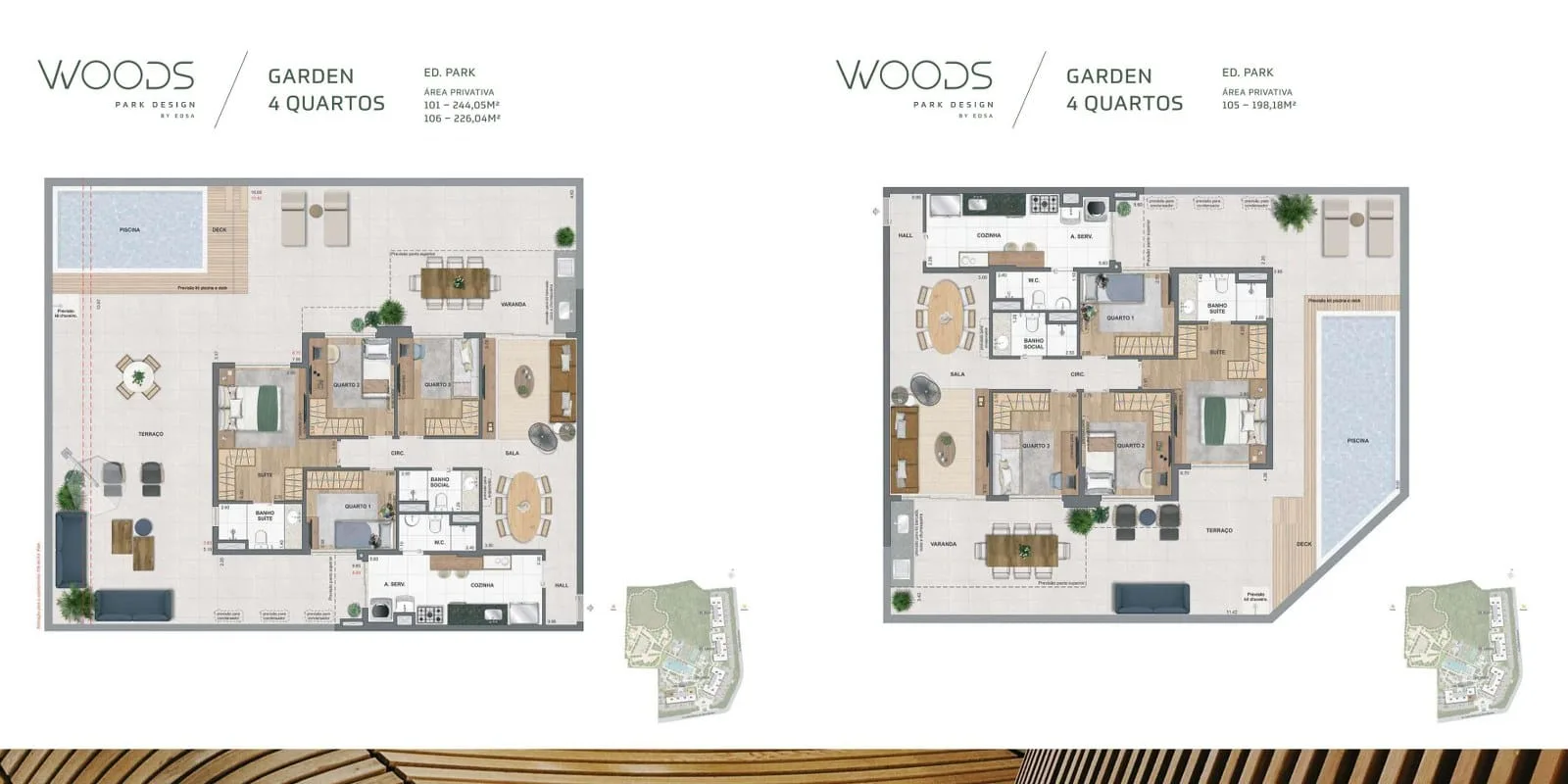 Planta 2: Woods Park Design, apartamento de alto padrão na Barra da Tijuca, Rio de Janeiro