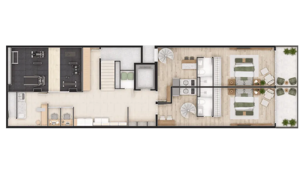 Planta 7: Amaré Arpoador, studio de alto padrão no Arpoador, Rio de Janeiro