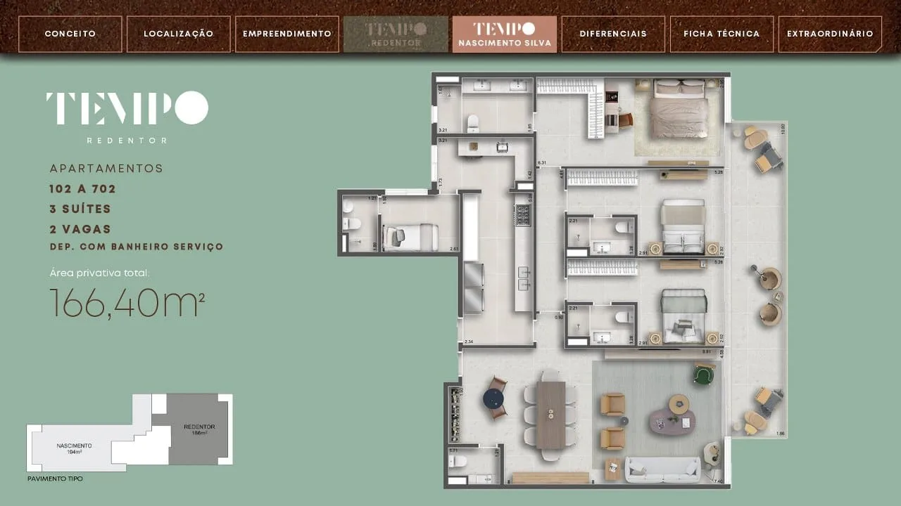 Planta 2: Tempo Ipanema, apartamento de alto padrão em Ipanema, Rio de Janeiro
