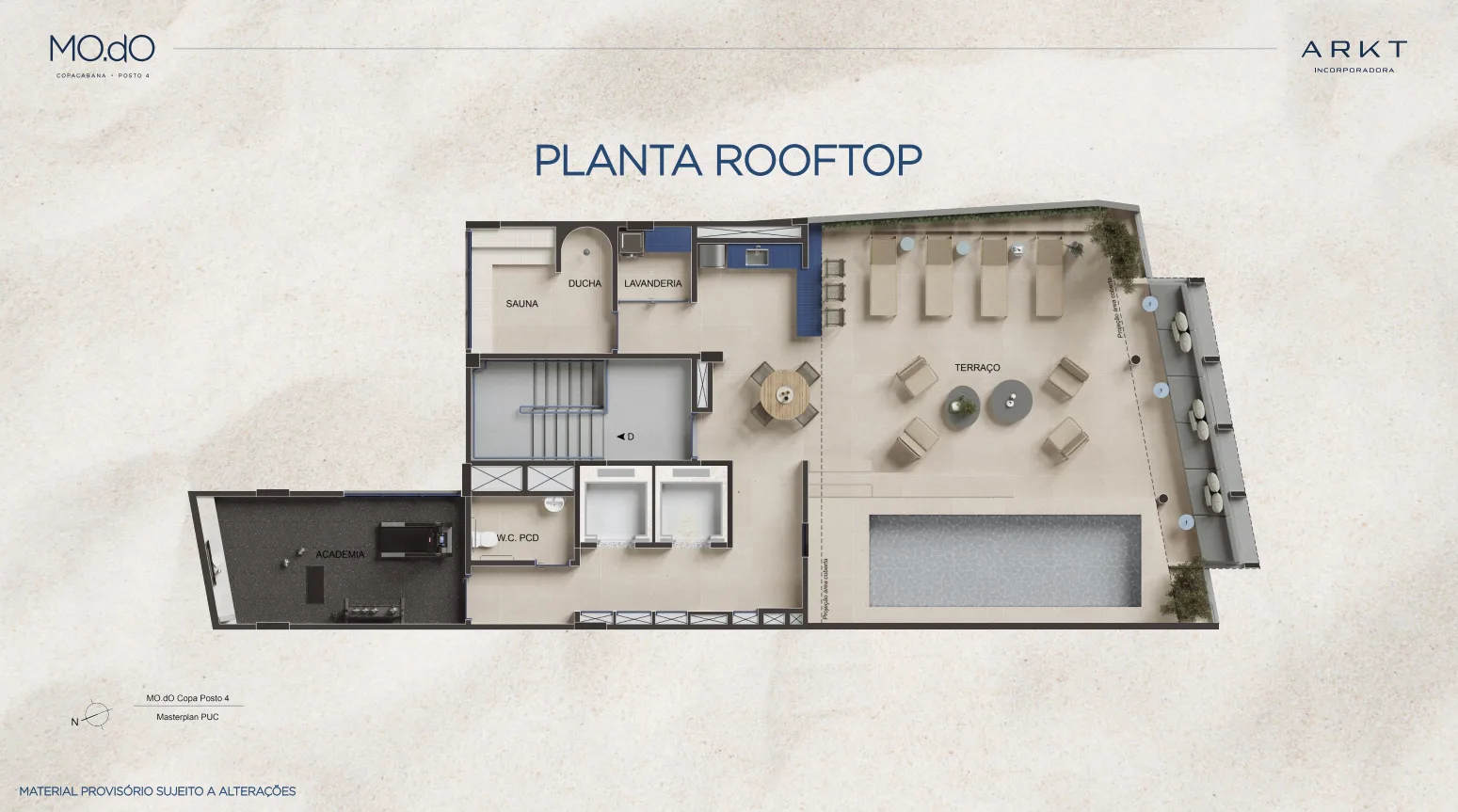 Planta 10: Mo.do Copacabana Posto 4, studio de alto padrão em Copacabana, Rio de Janeiro