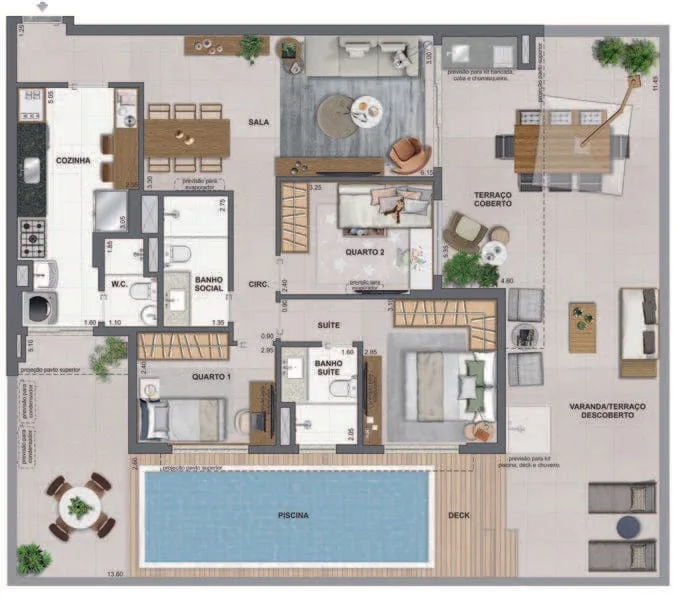 Planta 2: Iconyc By Yoo, apartamento de alto padrão em Botafogo, Rio de Janeiro