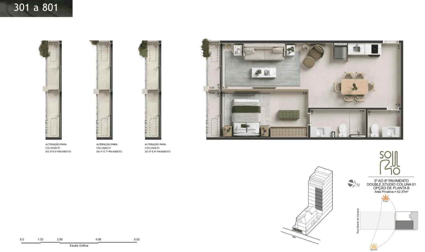 Planta 29: Soul Rio Ipanema, studio de alto padrão em Ipanema, Rio de Janeiro