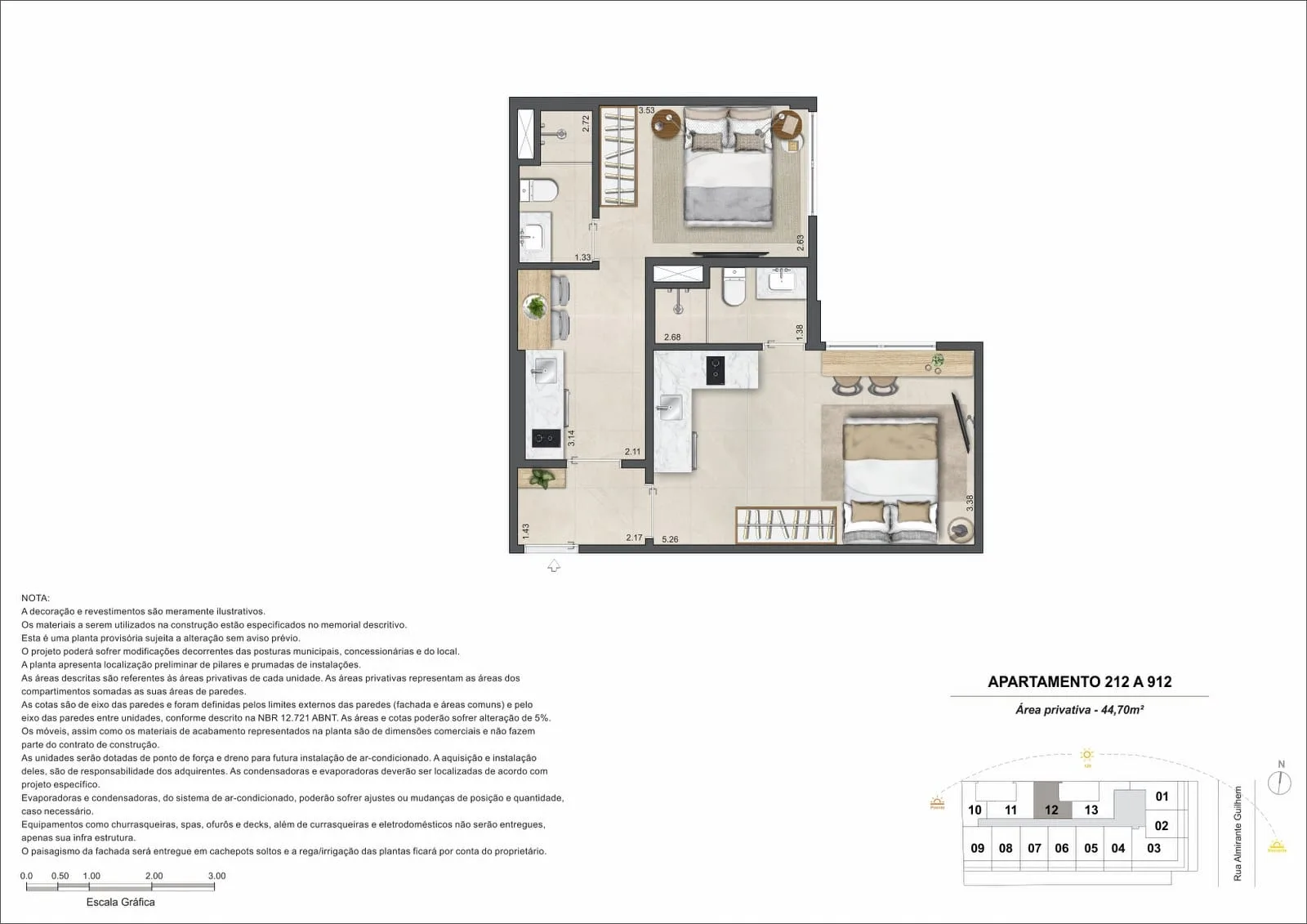 Planta 4: Guilhem Mozak, apartamento de alto padrão no Leblon, Rio de Janeiro