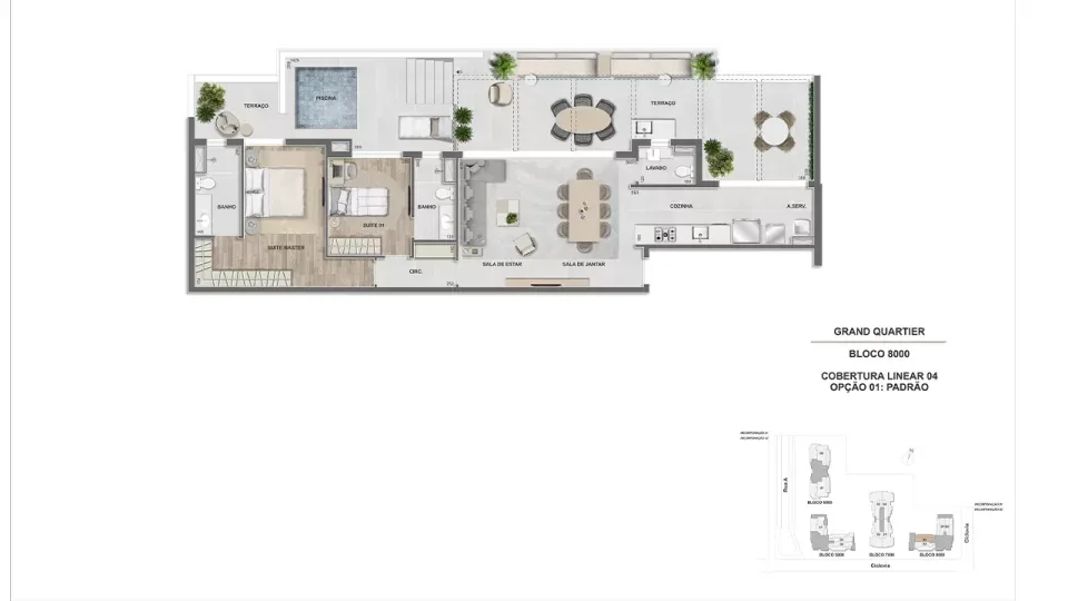 Planta 16: Grand Quartier, apartamento de alto padrão na Barra da Tijuca, Rio de Janeiro