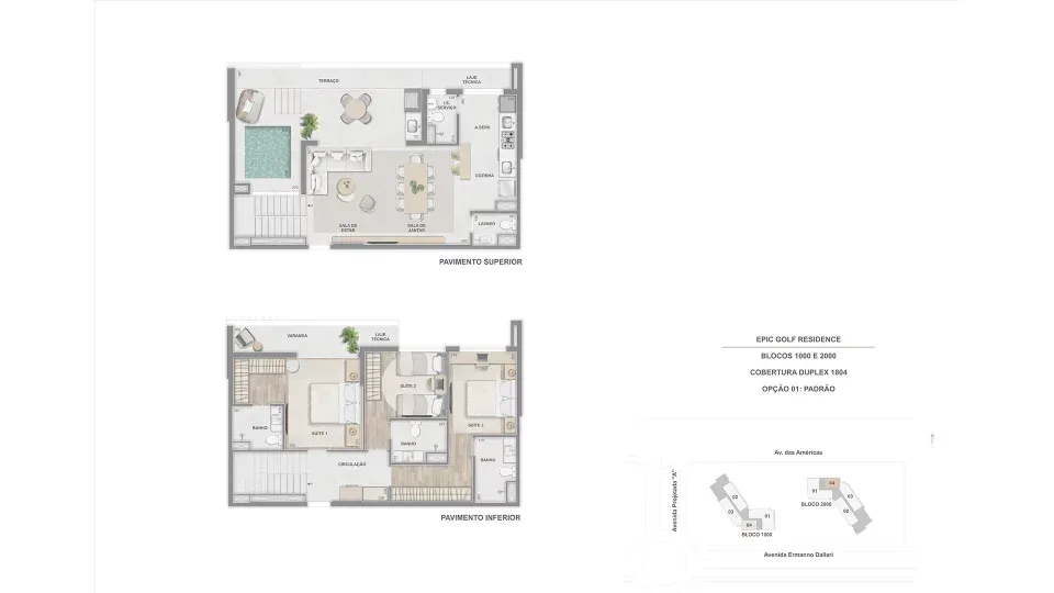Planta 24: Epic Golf Residence, apartamento de alto padrão na Barra da Tijuca, Rio de Janeiro