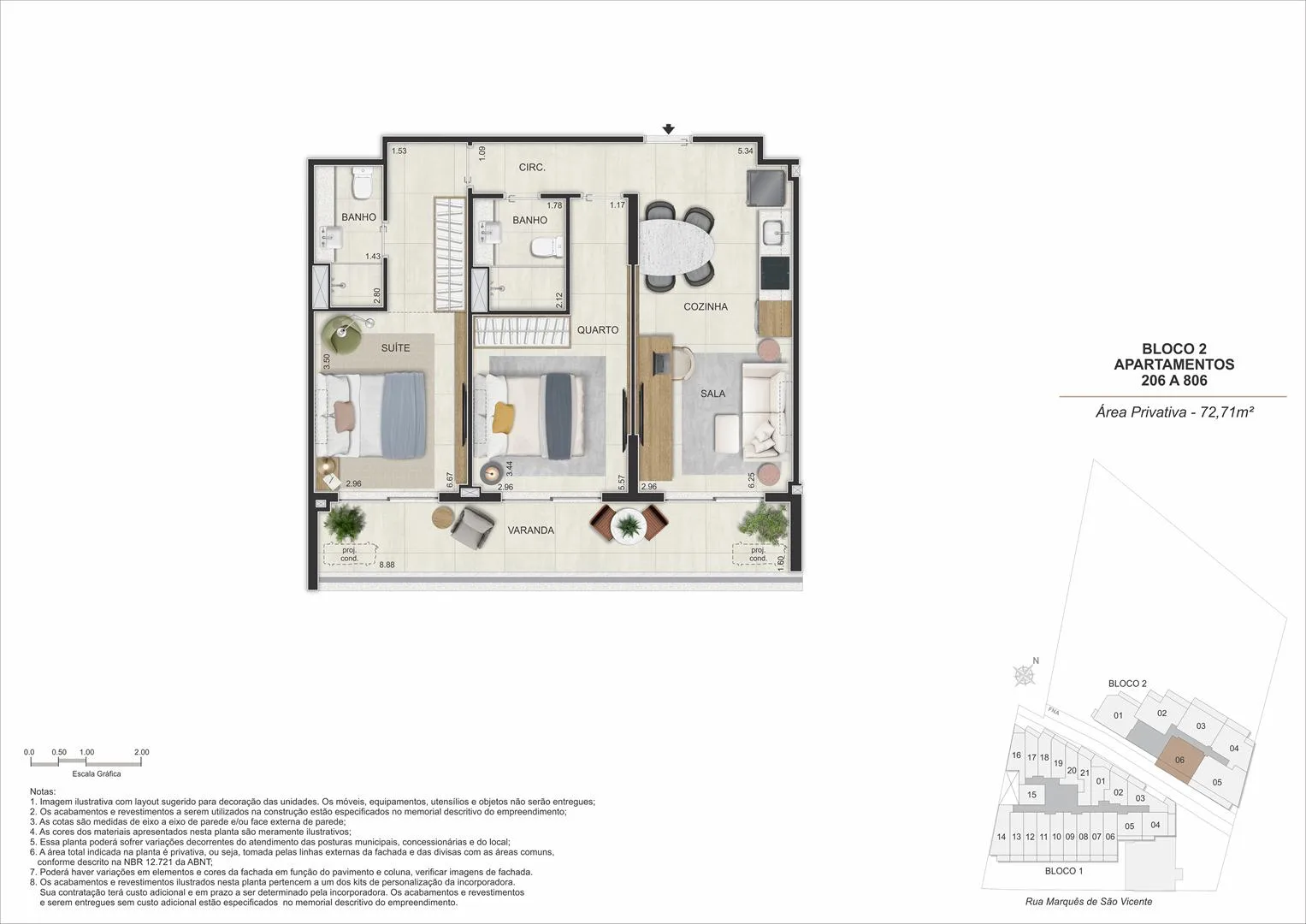 Planta 24: Gaví Gávea, studio de alto padrão na Gávea, Rio de Janeiro