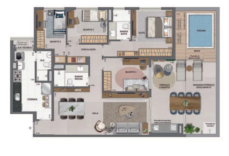 Planta 5: Iconyc By Yoo, apartamento de alto padrão em Botafogo, Rio de Janeiro
