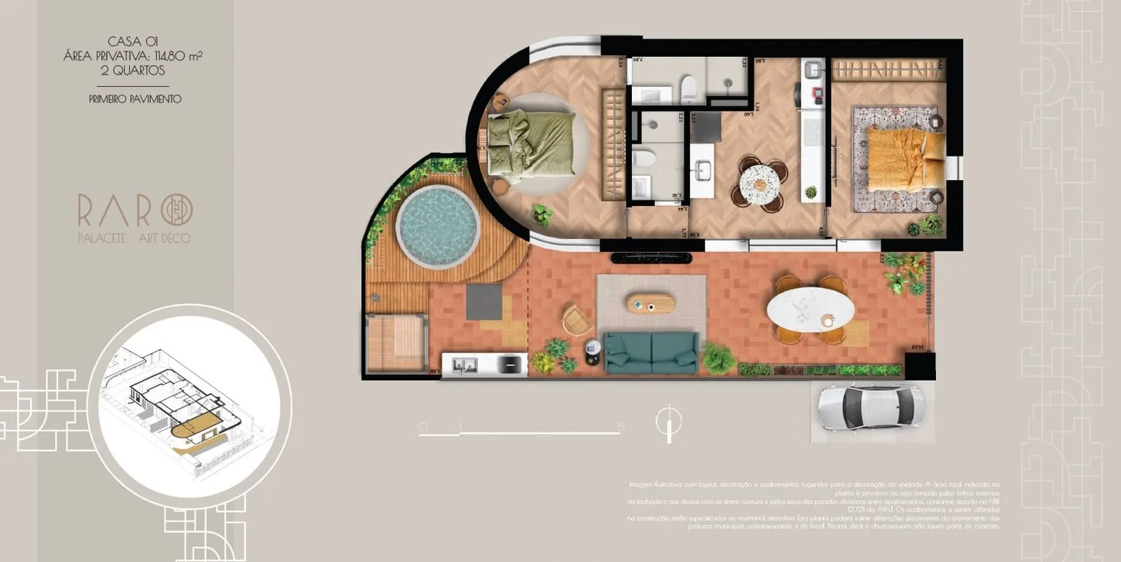 Planta 2: Raro Botafogo, apartamento de alto padrão em Botafogo, Rio de Janeiro