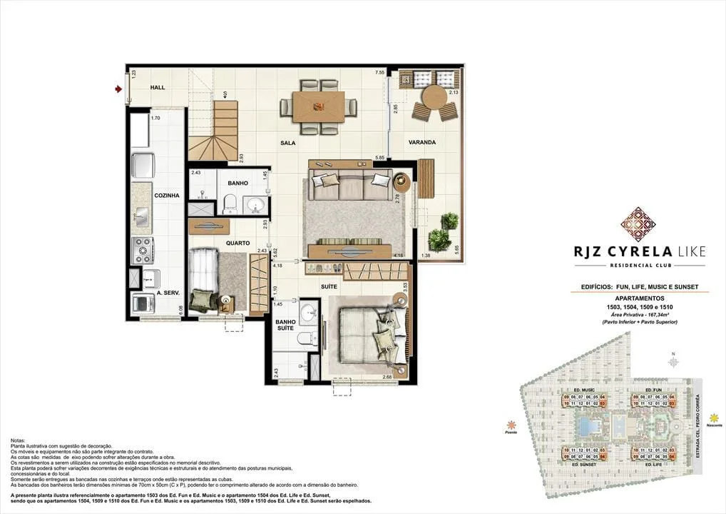 Planta 11: RJZ Cyrela Like, apartamento de alto padrão na Barra da Tijuca, Rio de Janeiro