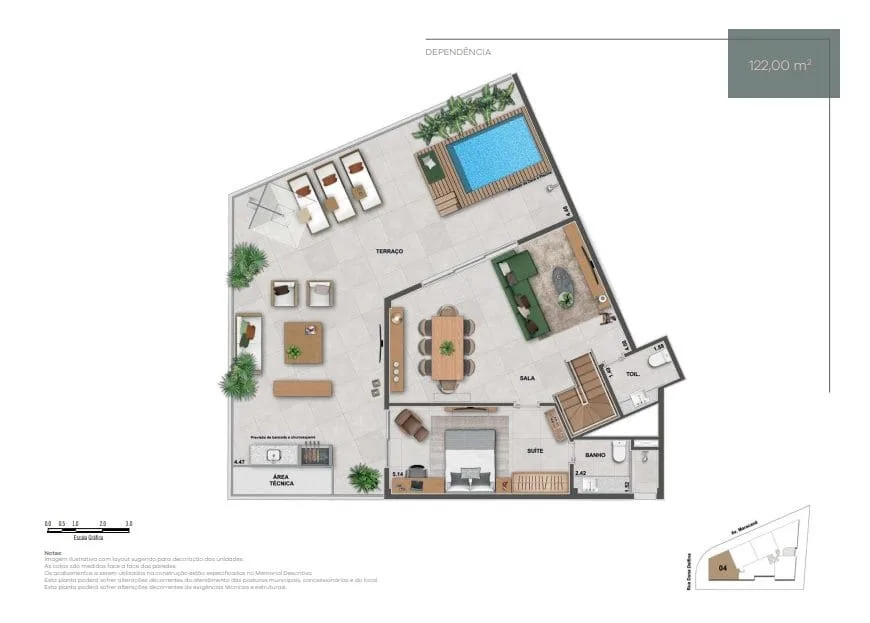 Planta 19: Ornato Tijuca, apartamento de alto padrão na Tijuca, Rio de Janeiro