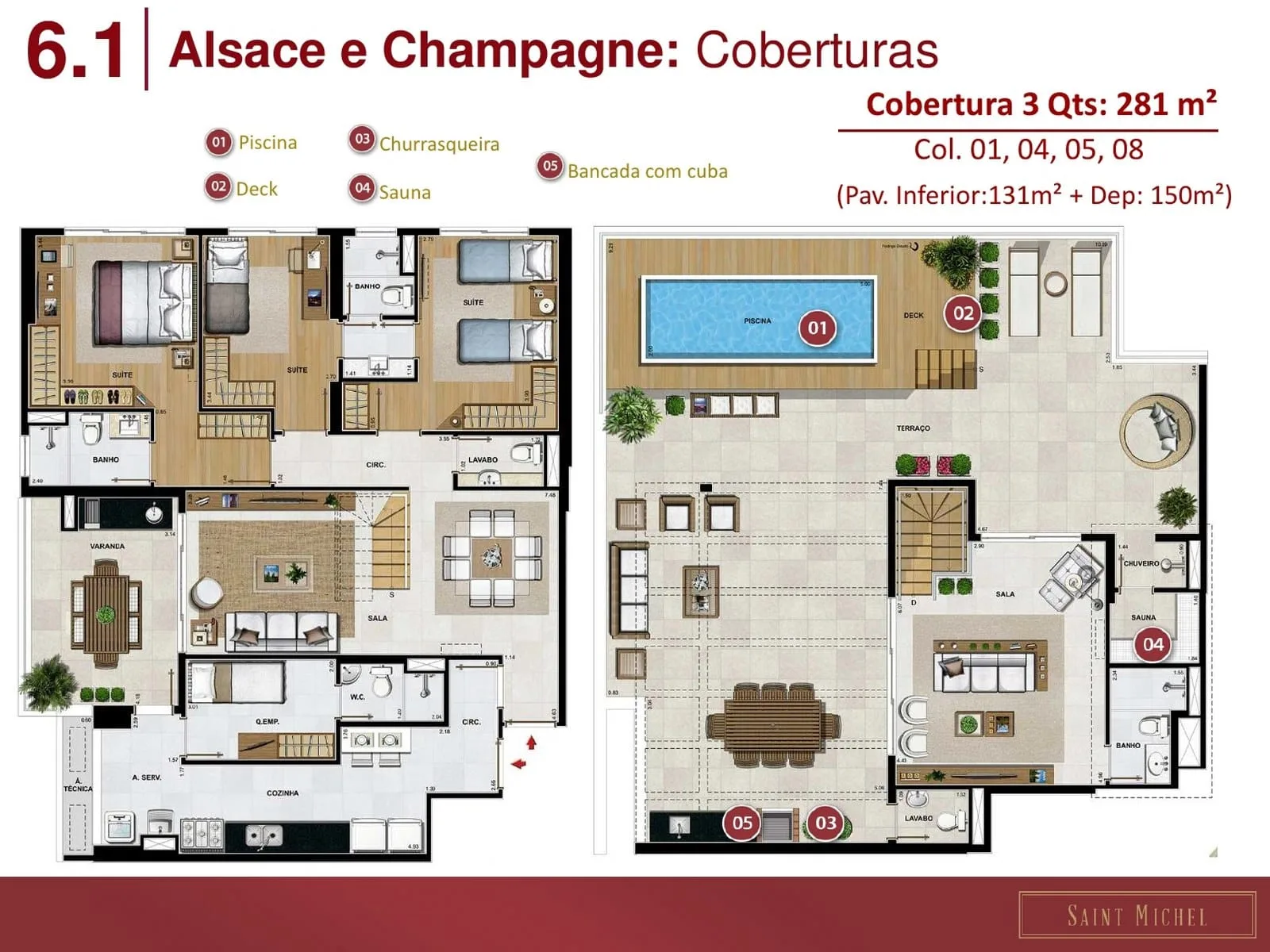 Planta 3: Saint Michel Ilha Pura, apartamento de alto padrão na Barra da Tijuca, Rio de Janeiro