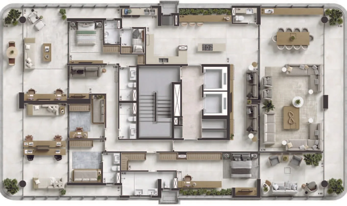Planta 7: Vista Ipanema, apartamento de alto padrão em Ipanema, Rio de Janeiro