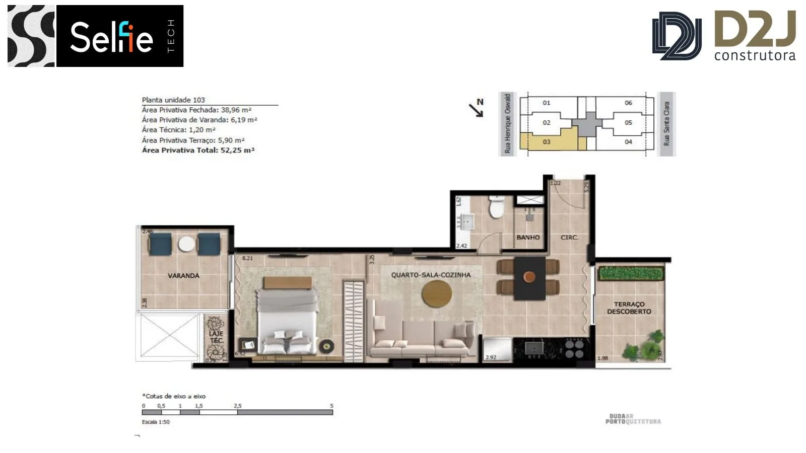 Planta 3: Selfie Tech Copacabana, apartamento de alto padrão em Copacabana, Rio de Janeiro