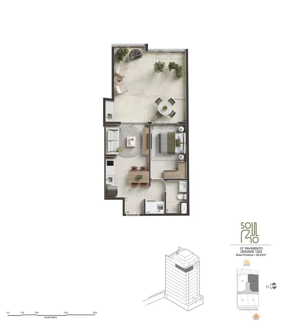 Planta 14: Soul Rio Nossa Senhora de Fátima, studio de alto padrão no Centro, Rio de Janeiro