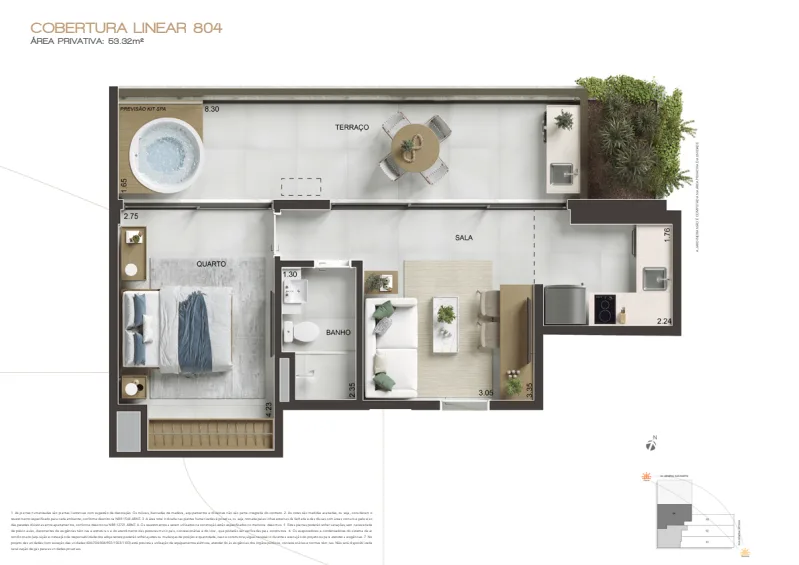 Planta 7: Arti Leblon, studio de alto padrão no Leblon, Rio de Janeiro