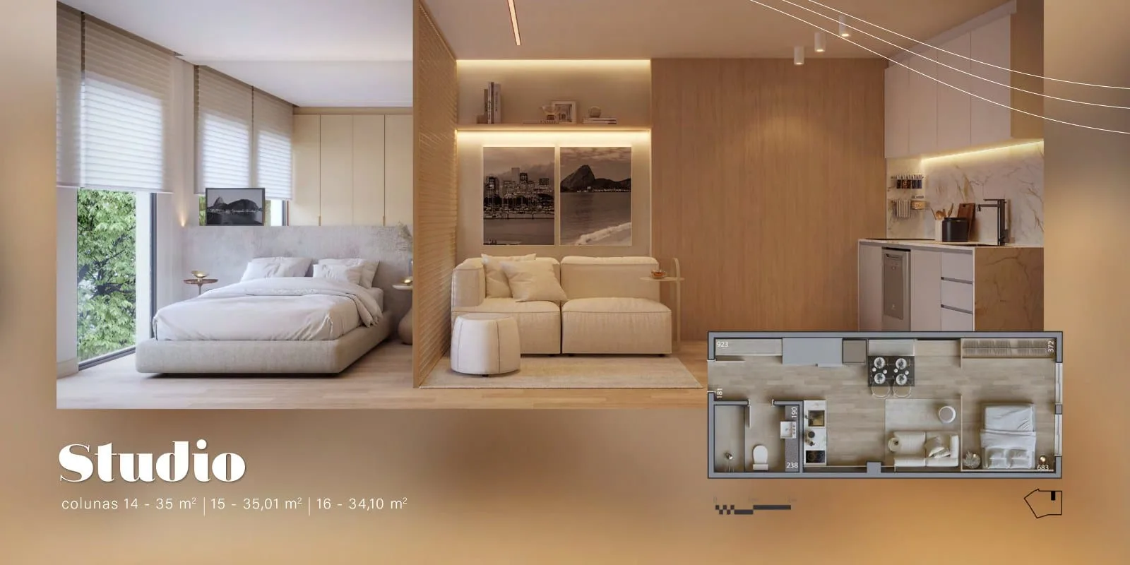 Planta 15: Glória Del Art Co Living, studio de alto padrão na Glória, Rio de Janeiro