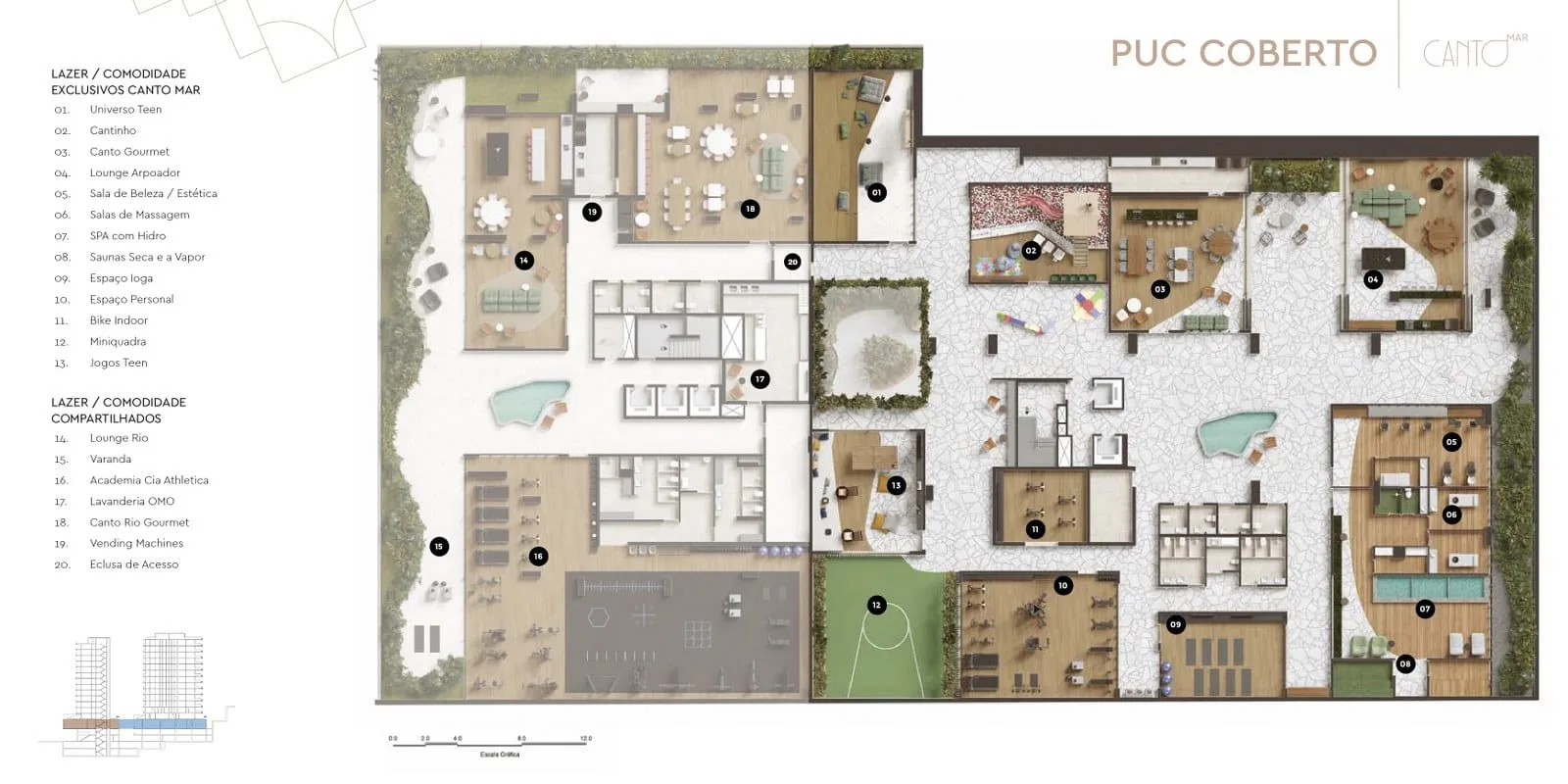 Planta 3: Canto Mar Arpoador, apartamento de alto padrão no Arpoador, Rio de Janeiro