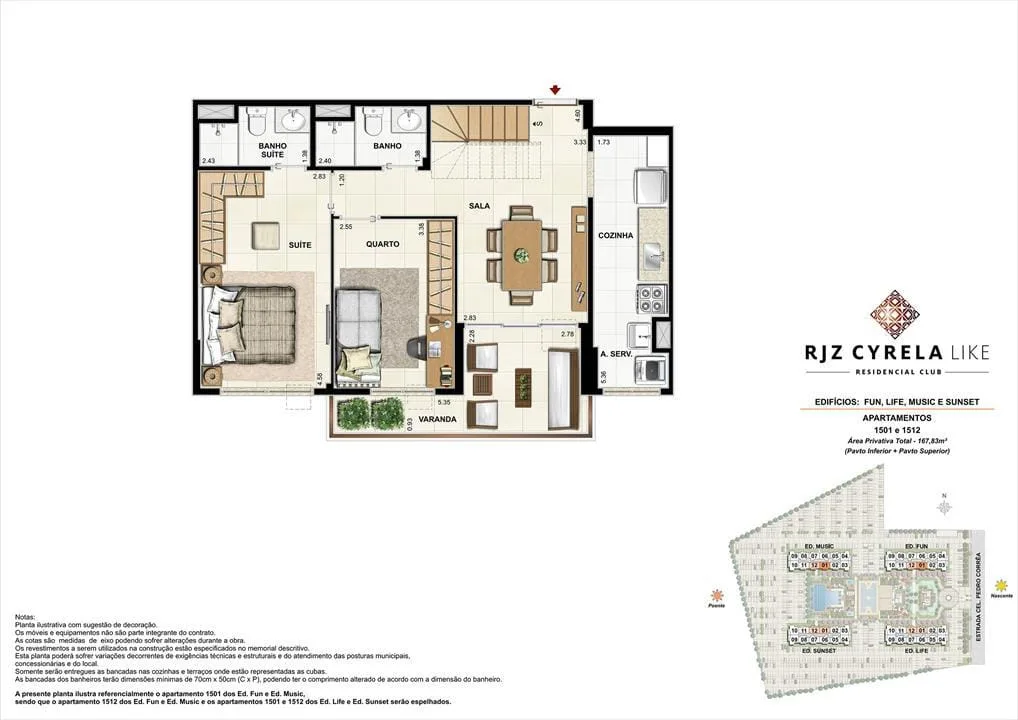 Planta 9: RJZ Cyrela Like, apartamento de alto padrão na Barra da Tijuca, Rio de Janeiro