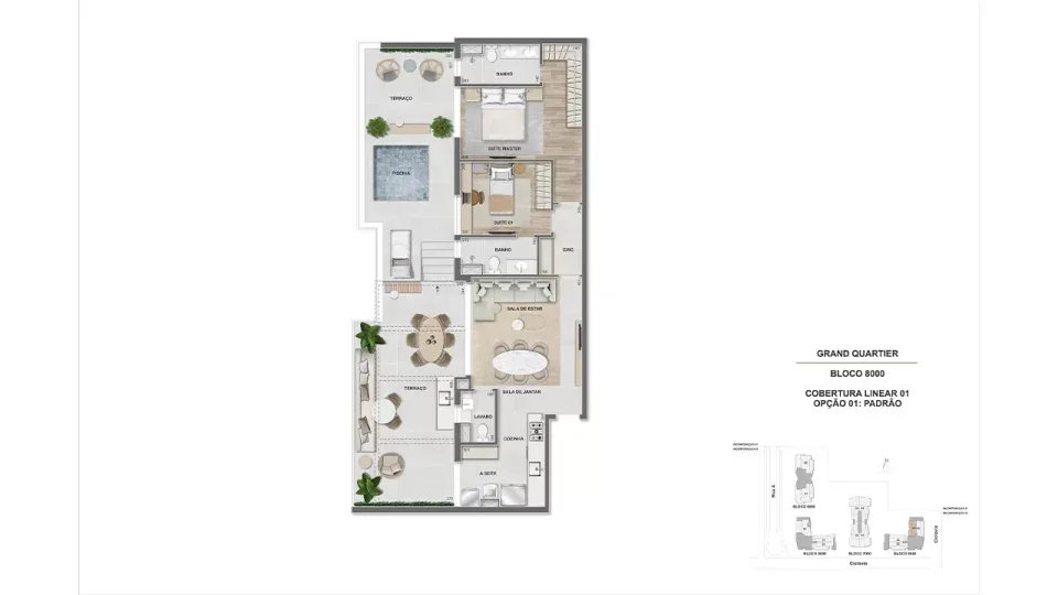 Planta 14: Grand Quartier, apartamento de alto padrão na Barra da Tijuca, Rio de Janeiro