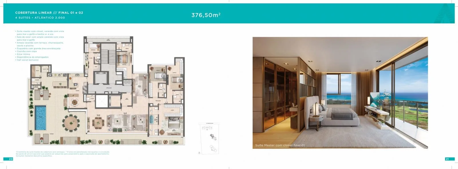 Planta 6: Atlântico Golf Residence, apartamento de alto padrão na Barra da Tijuca, Rio de Janeiro