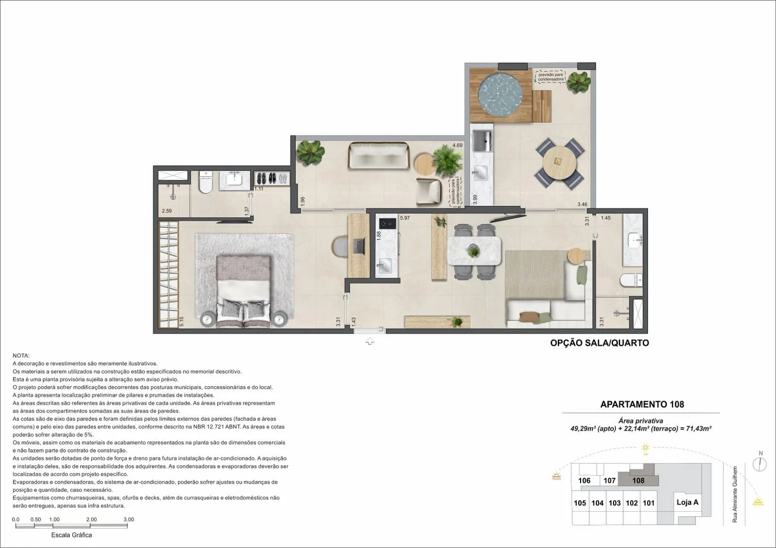 Planta 16: Guilhem Mozak, apartamento de alto padrão no Leblon, Rio de Janeiro