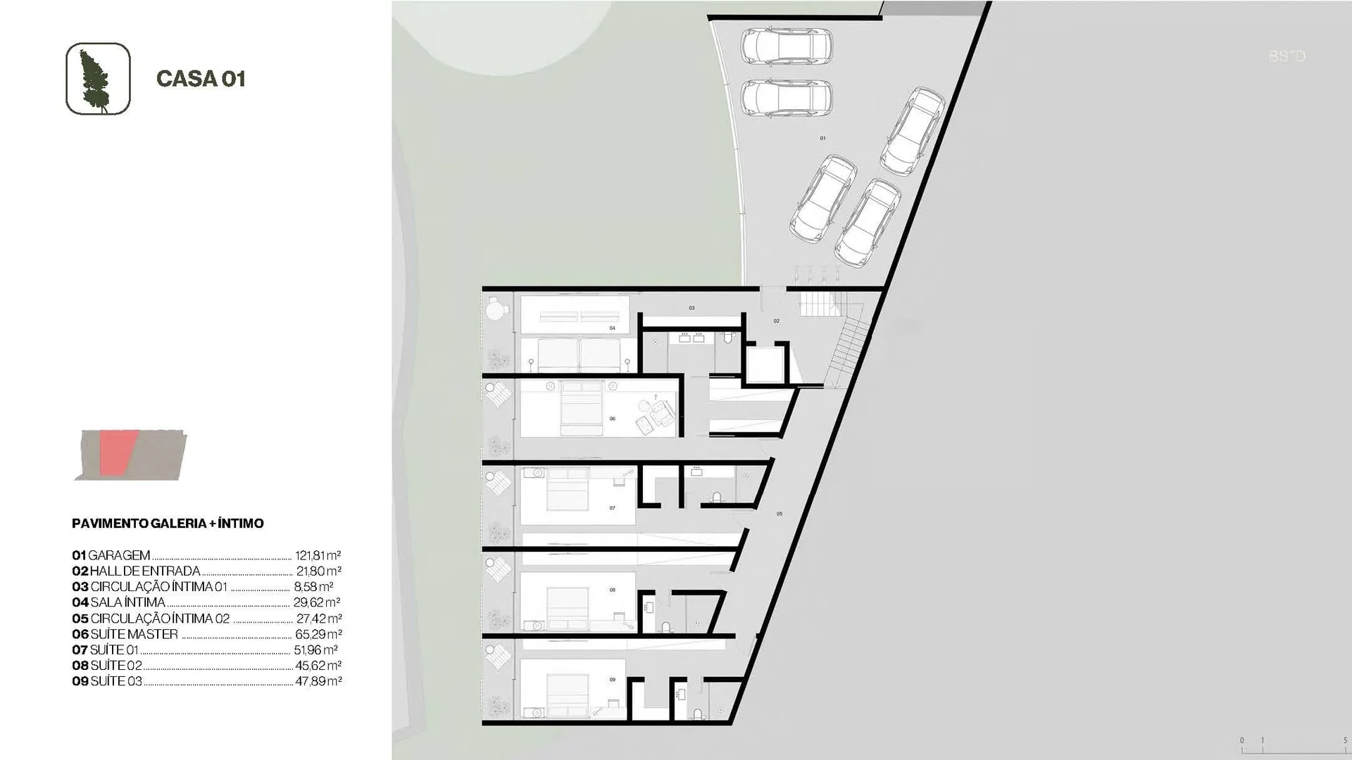 Planta 1: Estância Pernambuco Mozak, apartamento de alto padrão no Leblon, Rio de Janeiro
