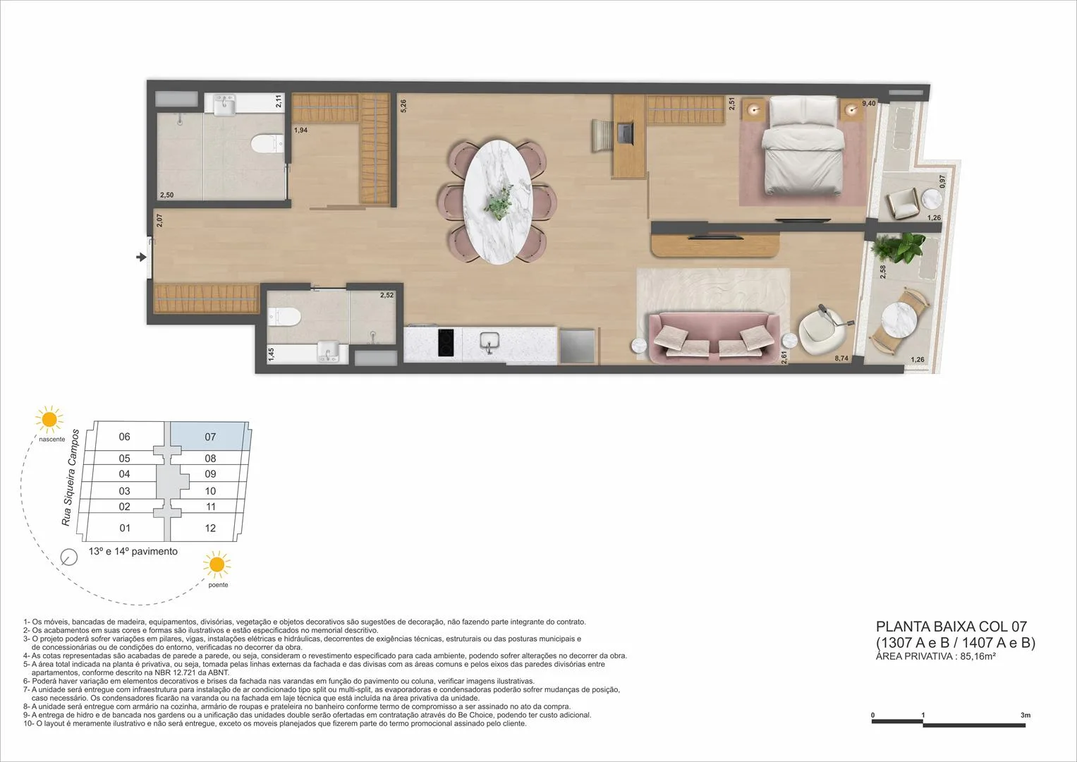 Planta 29: Ben in Rio Praia de Copacabana, studio de alto padrão em Copacabana, Rio de Janeiro