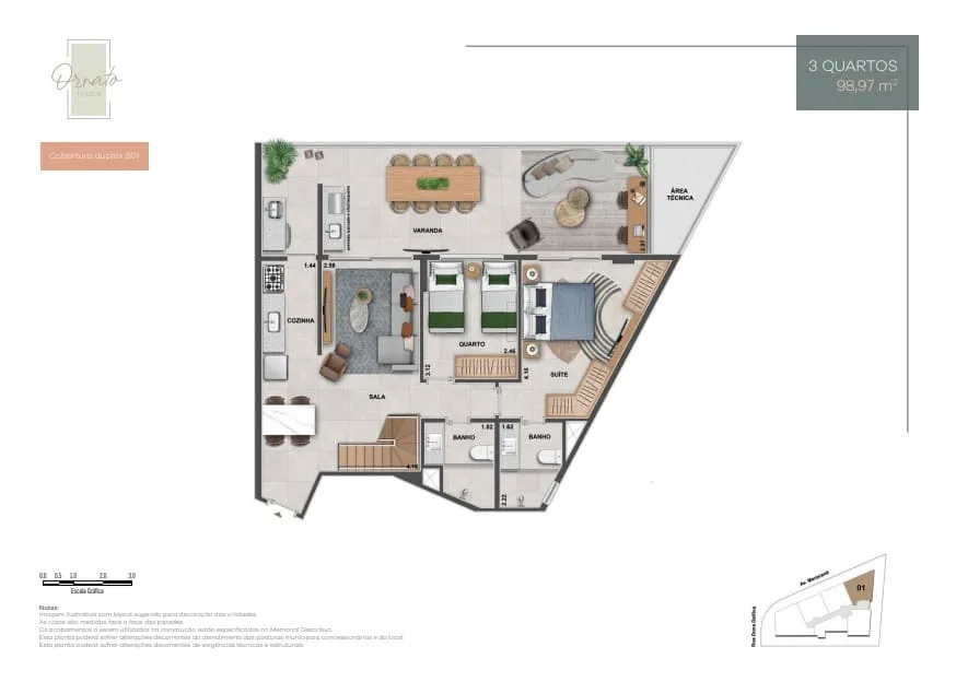 Planta 13: Ornato Tijuca, apartamento de alto padrão na Tijuca, Rio de Janeiro