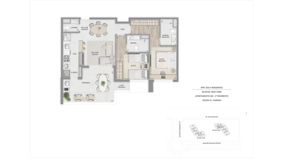 Planta 9: Epic Golf Residence, apartamento de alto padrão na Barra da Tijuca, Rio de Janeiro