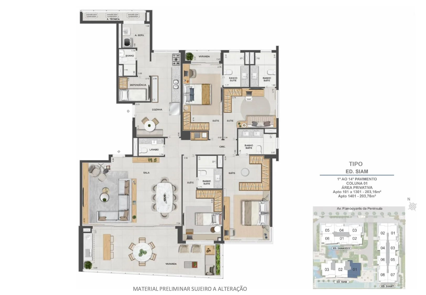 Planta 16: Península Collection, apartamento de alto padrão na Barra da Tijuca, Rio de Janeiro