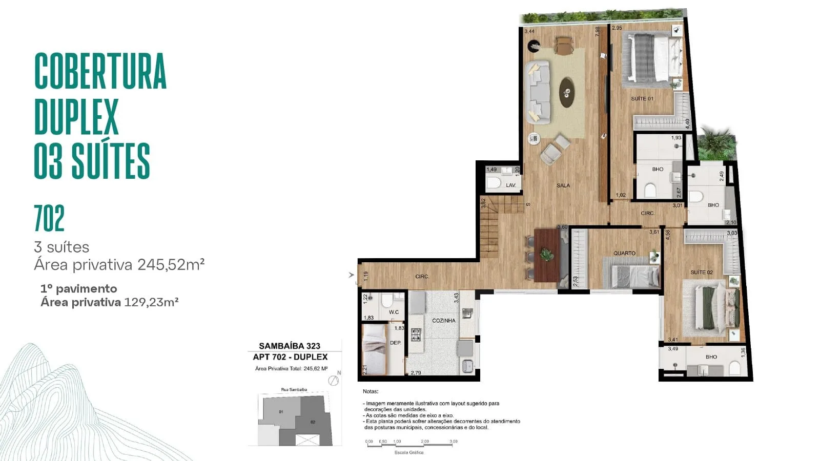 Planta 9: Sambaiba 323 Leblon, apartamento de alto padrão no Leblon, Rio de Janeiro