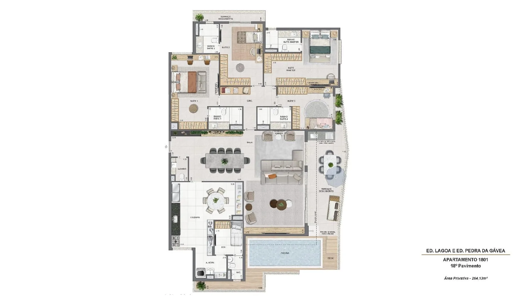 Planta 8: Endless Peninsula, apartamento de alto padrão na Barra da Tijuca, Rio de Janeiro