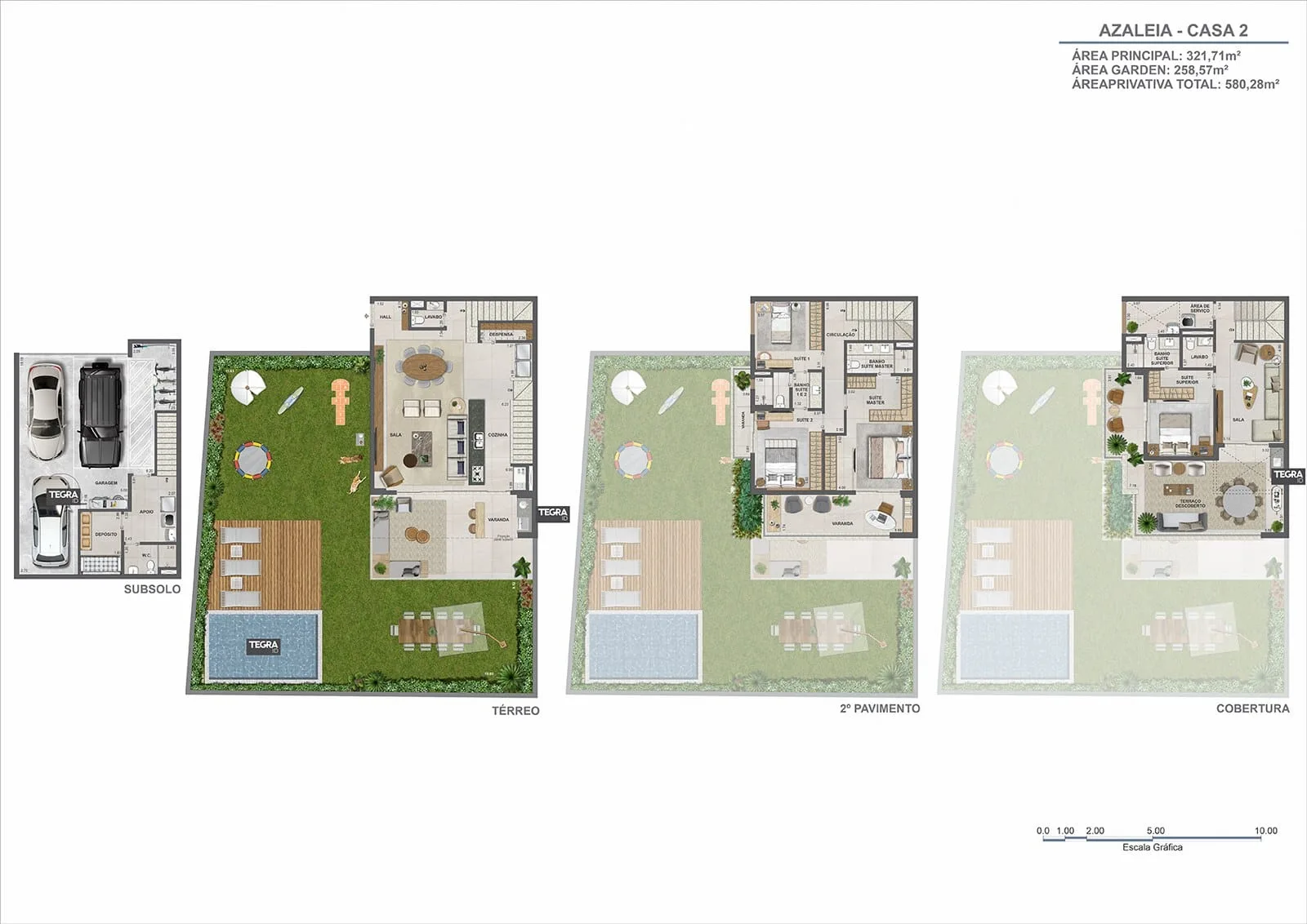 Planta 3: Claris Casa e Clube, casa de alto padrão na Barra da Tijuca, Rio de Janeiro