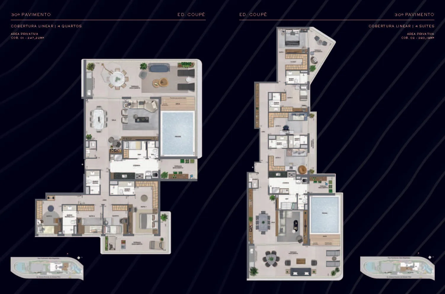 Planta 9: Coupe Tower RJZ Cyrela, apartamento de alto padrão na Barra da Tijuca, Rio de Janeiro
