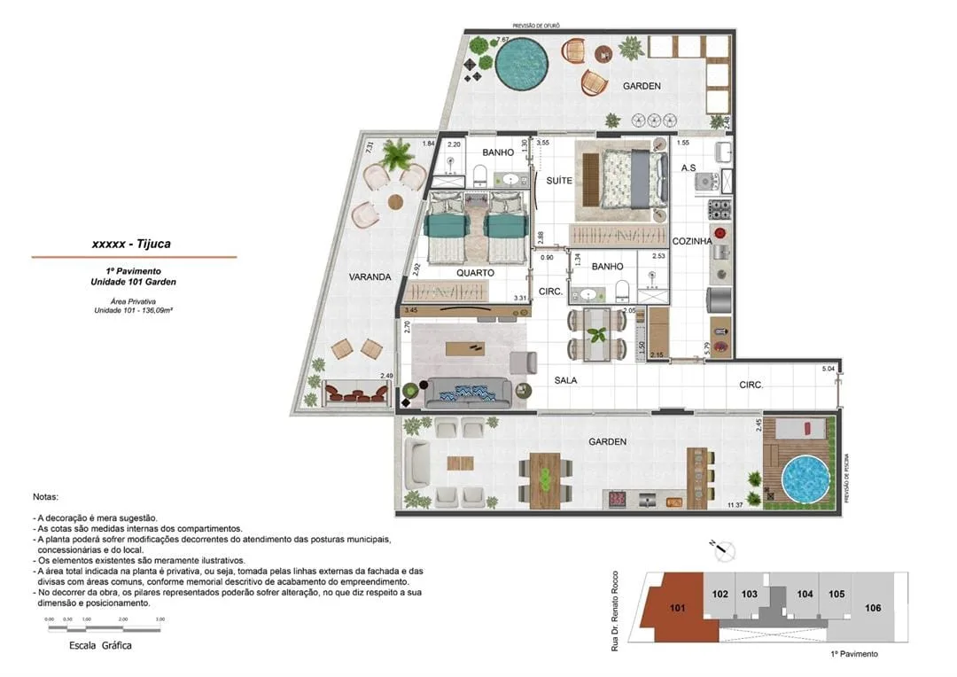 Planta 4: Relier Tijuca, apartamento de alto padrão na Tijuca, Rio de Janeiro