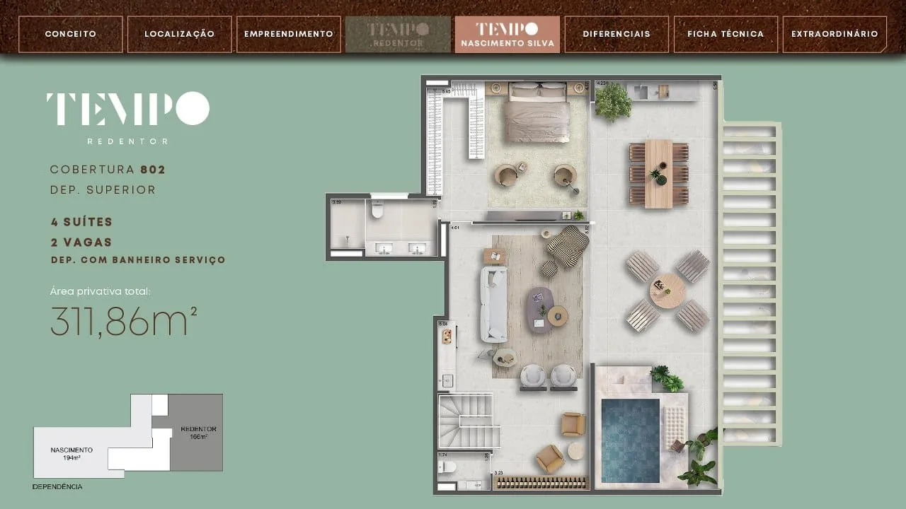 Planta 4: Tempo Ipanema, apartamento de alto padrão em Ipanema, Rio de Janeiro