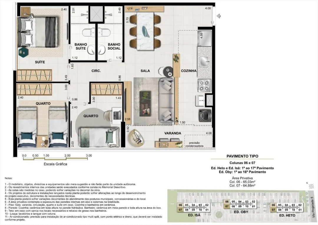Planta 4: Etehe Residencial, apartamento de alto padrão na Barra da Tijuca, Rio de Janeiro